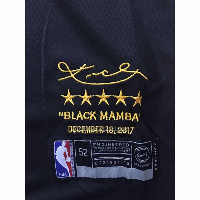 Camiseta Los Angeles Lakers Kobe Bryant NO 8 Retirement 2018 Negro